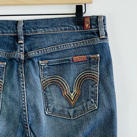 Seven For All Mankind 7FAMK Kate Rainbow Point Straight Leg Jeans Womens 30 - Picture 7 of 11